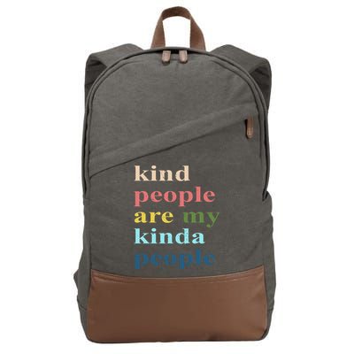 Kind People Are My Kinda People Retro Colorful Cotton Canvas Backpack