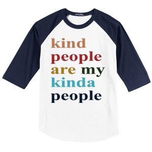 Kind People Are My Kinda People Retro Colorful Baseball Sleeve Shirt