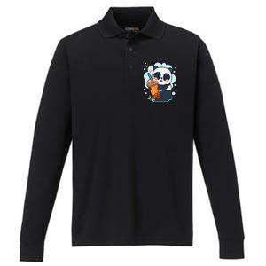 Kawaii Panda Anime Boba Drink Bubble Tea Tapioca Performance Long Sleeve Polo