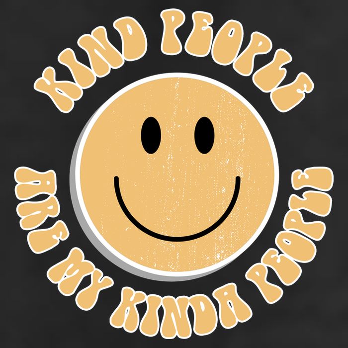 Kind People Are My Kinda People Retro Smiley 7 Panel Mesh Trucker Snapback Hat