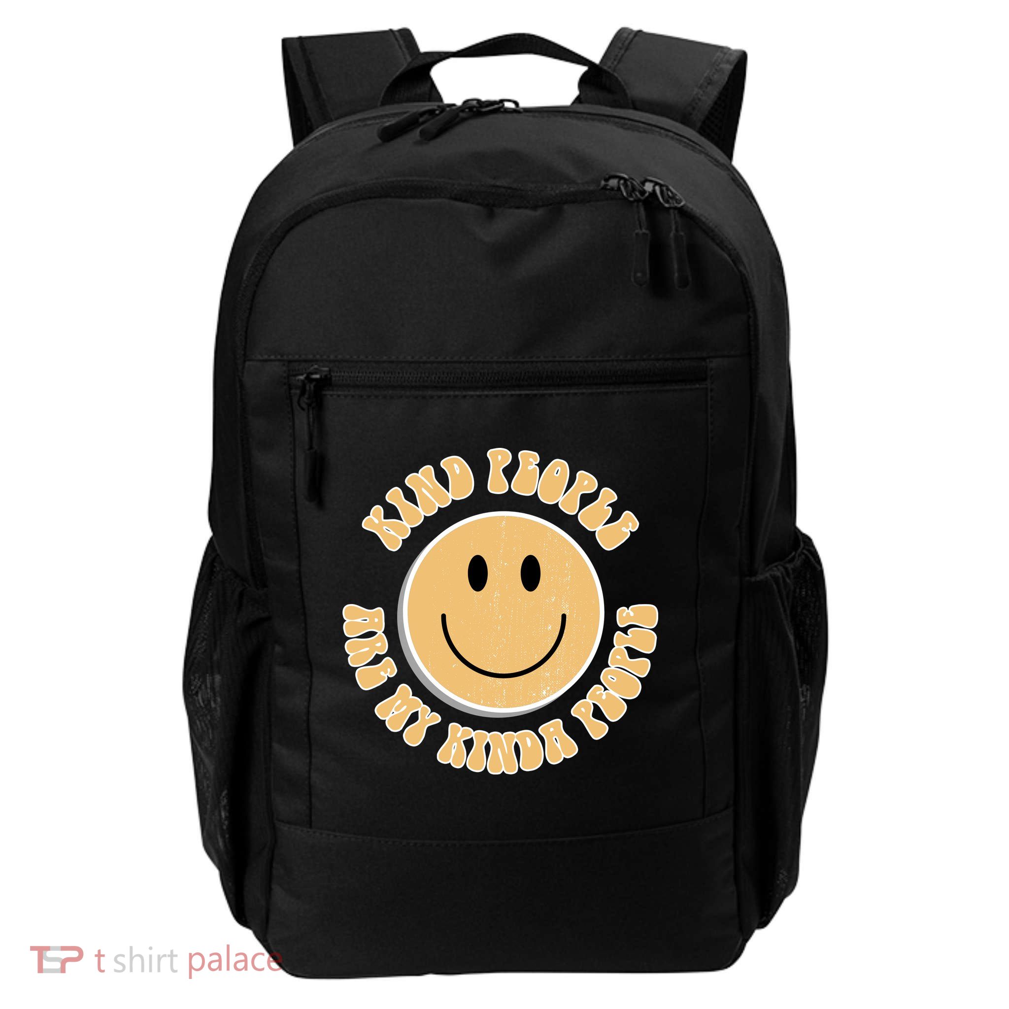 Kind People Are My Kinda People Retro Smiley Daily Commute Backpack