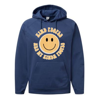 Kind People Are My Kinda People Retro Smiley Performance Fleece Hoodie