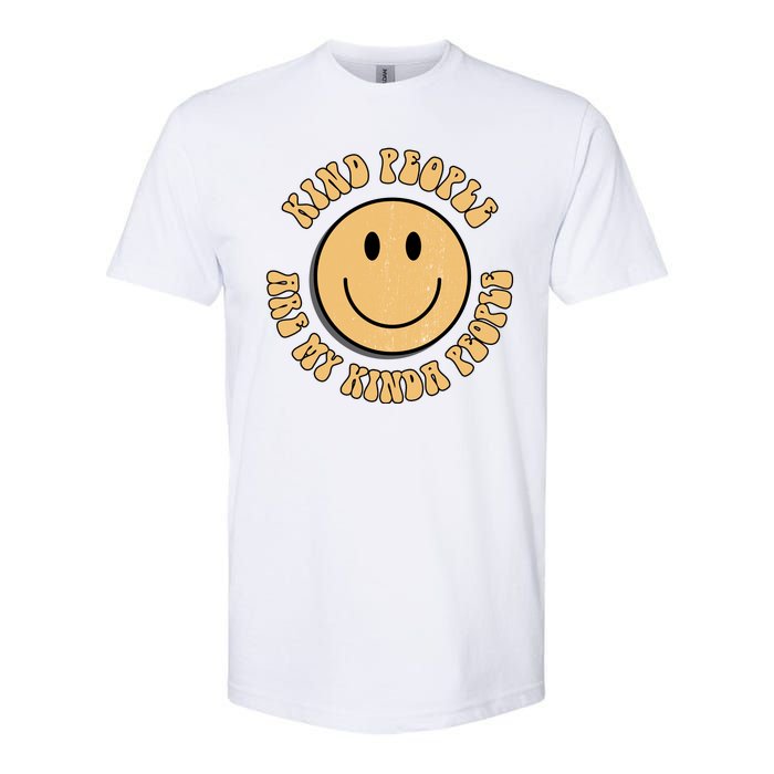 Kind People Are My Kinda People Retro Smiley Softstyle CVC T-Shirt