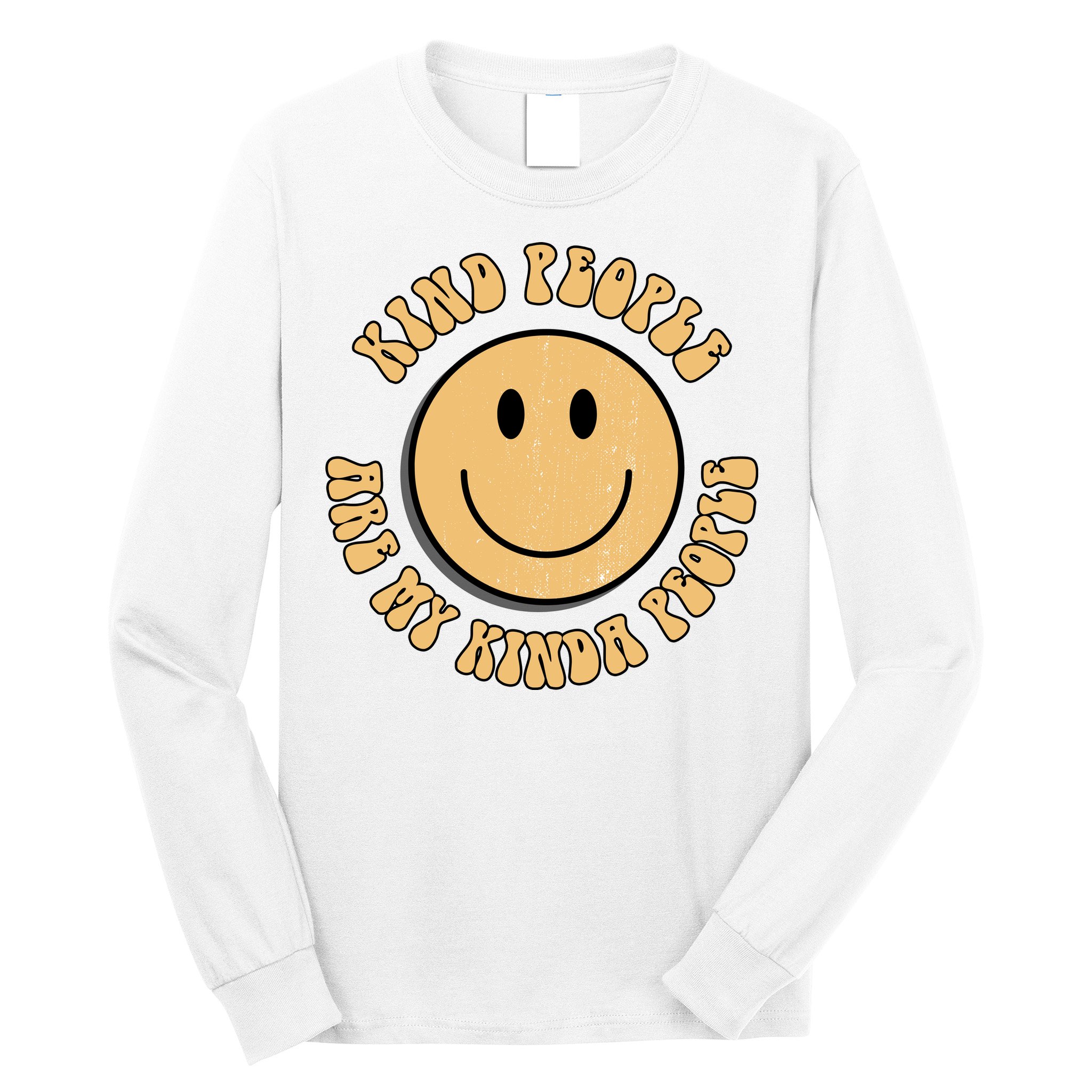 Kind People Are My Kinda People Retro Smiley Long Sleeve Shirt