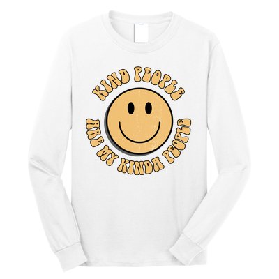 Kind People Are My Kinda People Retro Smiley Long Sleeve Shirt