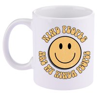 Kind People Are My Kinda People Retro Smiley 11oz C Handle Ceramic Mug