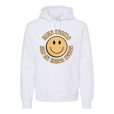 Kind People Are My Kinda People Retro Smiley Premium Hoodie