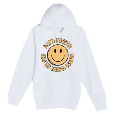 Kind People Are My Kinda People Retro Smiley Premium Pullover Hoodie