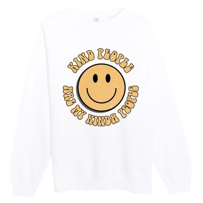 Kind People Are My Kinda People Retro Smiley Premium Crewneck Sweatshirt