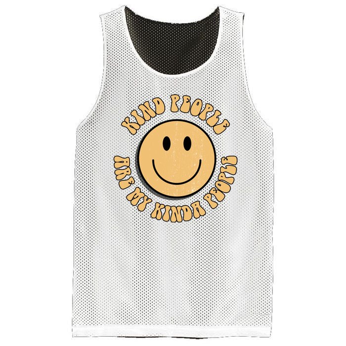 Kind People Are My Kinda People Retro Smiley Mesh Reversible Basketball Jersey Tank