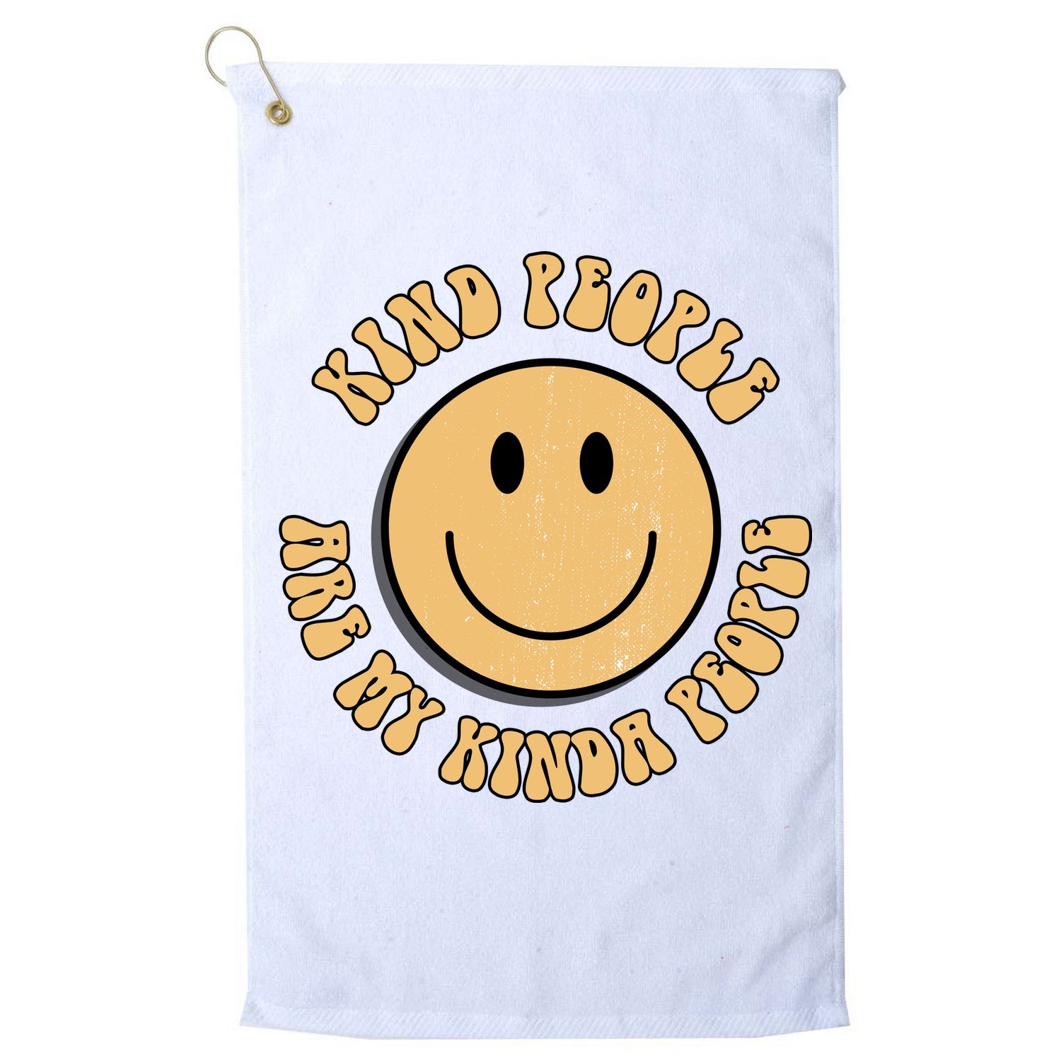 Kind People Are My Kinda People Retro Smiley Golf Towel