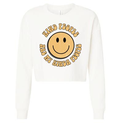 Kind People Are My Kinda People Retro Smiley Cropped Pullover Crew