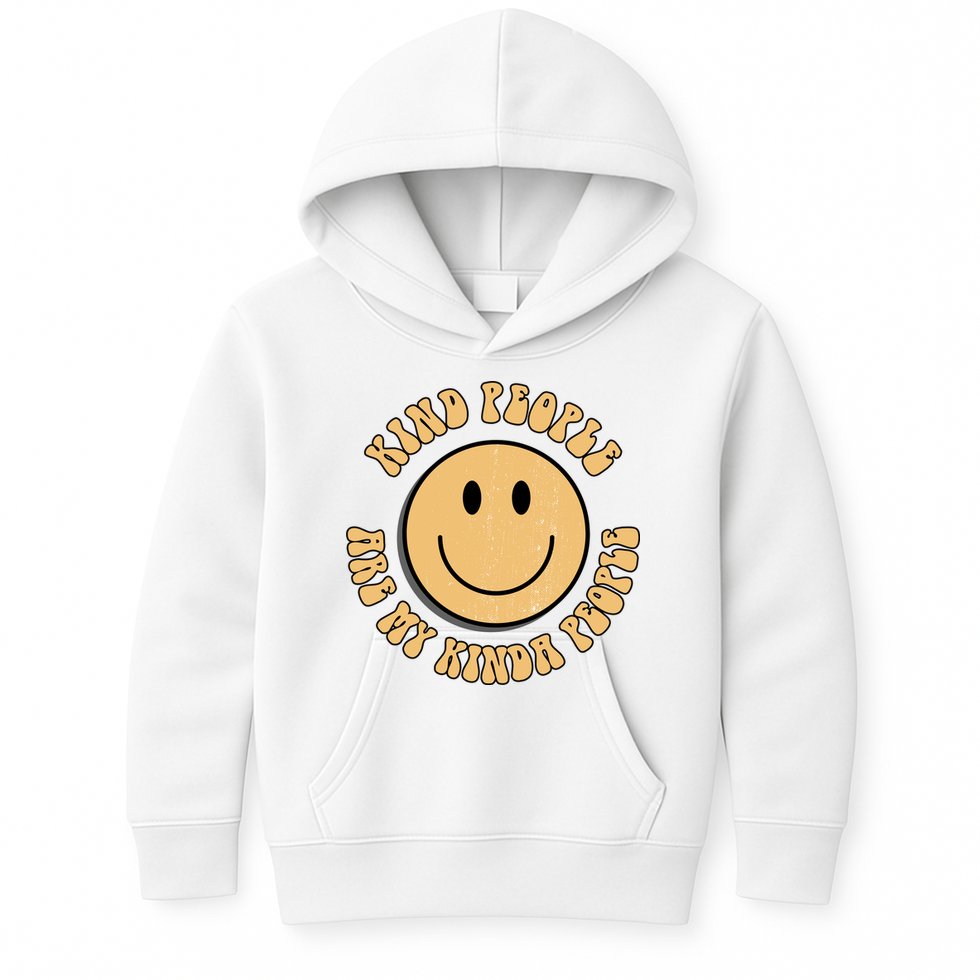 Kind People Are My Kinda People Retro Smiley Kids Hoodie