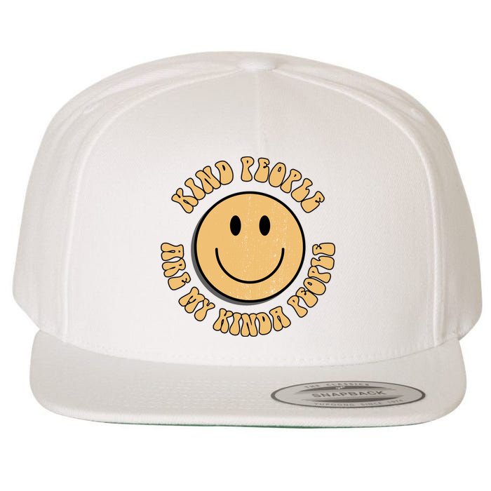 Kind People Are My Kinda People Retro Smiley Wool Snapback Cap