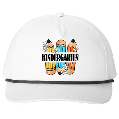 Kindergarten Pencil And Flower Back To School Graphic Snapback Five-Panel Rope Hat