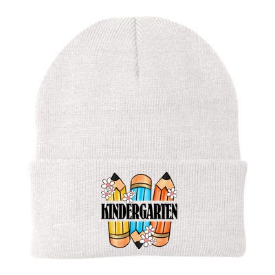 Kindergarten Pencil And Flower Back To School Graphic Knit Cap Winter Beanie