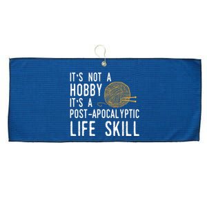 Knitting Post Apocalyptic Life Skill Funny Knitter Large Microfiber Waffle Golf Towel