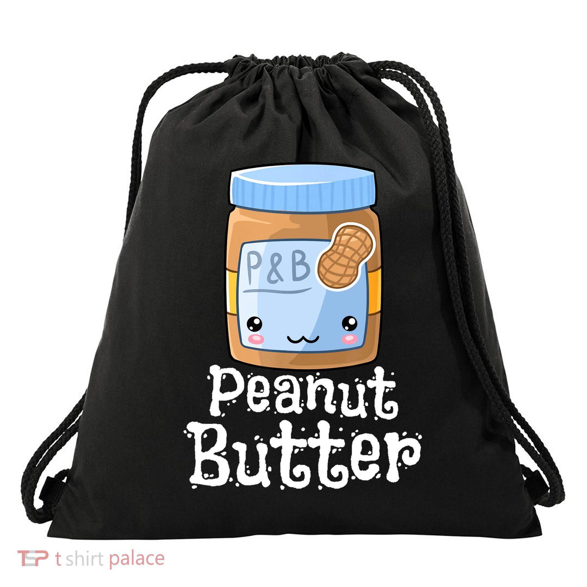 Kawaii Peanut Butter & Jelly PB&J Halloween Matching Designs Drawstring Bag