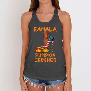 Kamala Pumpkin Crusher Funny Election Halloween Women's Knotted Racerback Tank