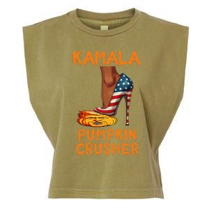 Kamala Pumpkin Crusher Funny Election Halloween Garment-Dyed Women's Muscle Tee