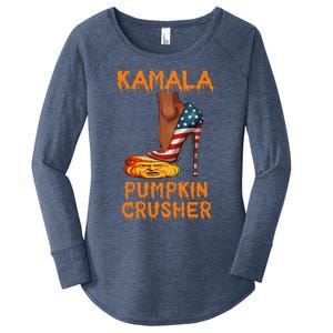 Kamala Pumpkin Crusher Funny Election Halloween Women's Perfect Tri Tunic Long Sleeve Shirt