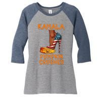 Kamala Pumpkin Crusher Funny Election Halloween Women's Tri-Blend 3/4-Sleeve Raglan Shirt