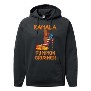 Kamala Pumpkin Crusher Funny Election Halloween Performance Fleece Hoodie