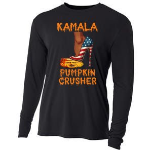 Kamala Pumpkin Crusher Funny Election Halloween Cooling Performance Long Sleeve Crew