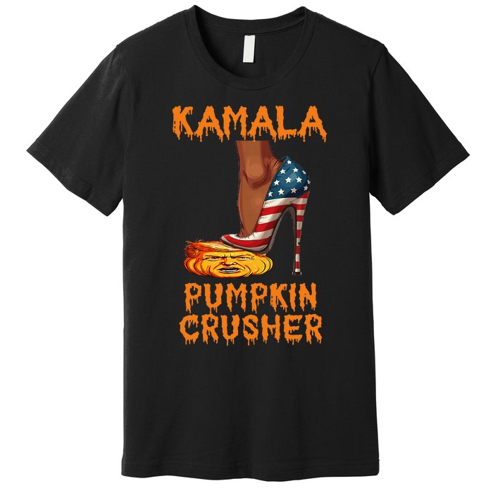 Kamala Pumpkin Crusher Funny Election Halloween Premium T-Shirt