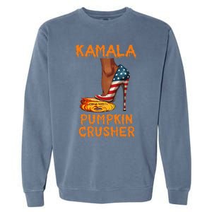 Kamala Pumpkin Crusher Funny Election Halloween Garment-Dyed Sweatshirt