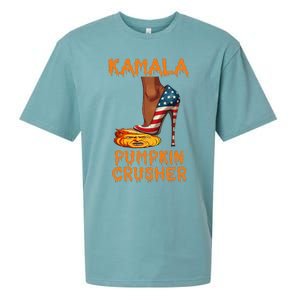 Kamala Pumpkin Crusher Funny Election Halloween Sueded Cloud Jersey T-Shirt