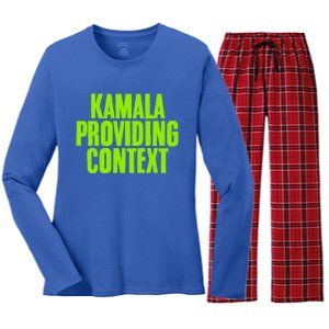 Kamala Providing Context Kamala Meme Gen Z Kamala President Gift Women's Long Sleeve Flannel Pajama Set 