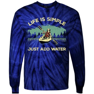 Kayaking Paddling Canoeing Lover Tie-Dye Long Sleeve Shirt