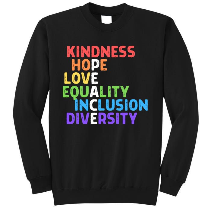 Kindness Peace Equality Inclusion Diversity Human Rights Funny Gift Sweatshirt