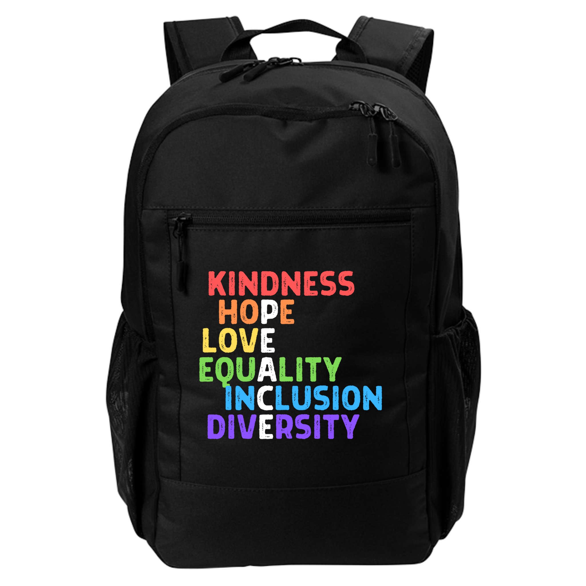 Kindness Peace Equality Inclusion Diversity Human Rights Funny Gift Backpack