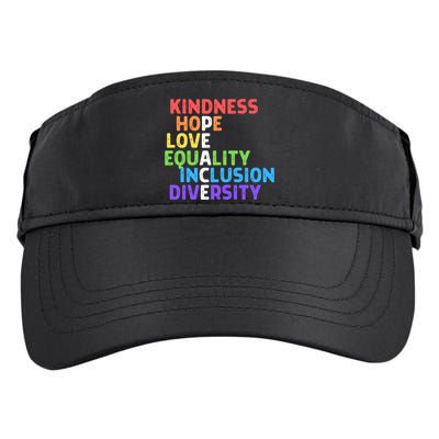 Kindness Peace Equality Inclusion Diversity Human Rights Funny Gift Adult Drive Performance Visor