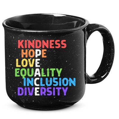 Kindness Peace Equality Inclusion Diversity Human Rights Funny Gift 15oz Campfire Ceramic Mug