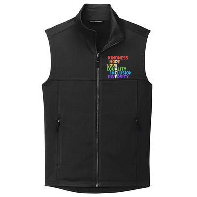 Kindness Peace Equality Inclusion Diversity Human Rights Funny Gift Collective Smooth Fleece Vest