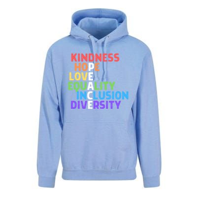 Kindness Peace Equality Inclusion Diversity Human Rights Funny Gift Unisex Surf Hoodie