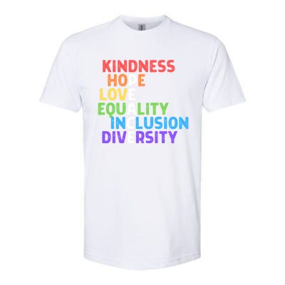 Kindness Peace Equality Inclusion Diversity Human Rights Funny Gift Softstyle CVC T-Shirt