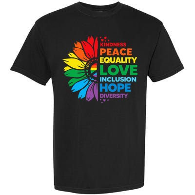 Kindness Peace Equality Love Inclusion Hope Diversity Flower Garment-Dyed Heavyweight T-Shirt