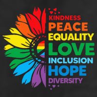 Kindness Peace Equality Love Inclusion Hope Diversity Flower 7 Panel Mesh Trucker Snapback Hat