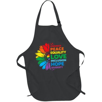 Kindness Peace Equality Love Inclusion Hope Diversity Flower Apron