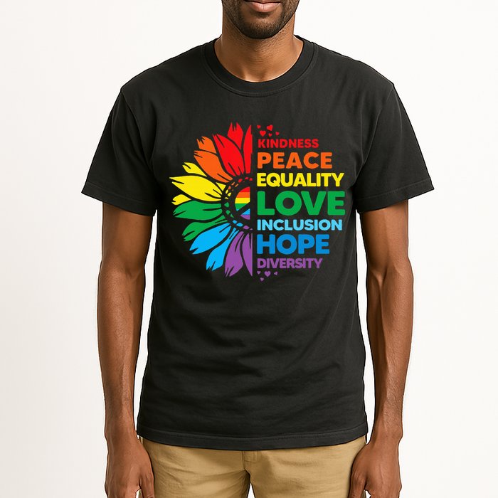 Kindness Peace Equality Love Inclusion Hope Diversity Flower Tall T-Shirt