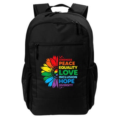 Kindness Peace Equality Love Inclusion Hope Diversity Flower Backpack