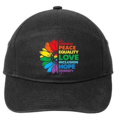Kindness Peace Equality Love Inclusion Hope Diversity Flower 7-Panel Snapback Hat