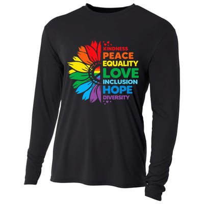 Kindness Peace Equality Love Inclusion Hope Diversity Flower Cooling Performance Long Sleeve Crew
