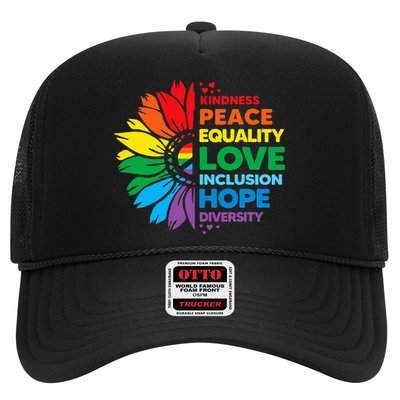 Kindness Peace Equality Love Inclusion Hope Diversity Flower Trucker Hat