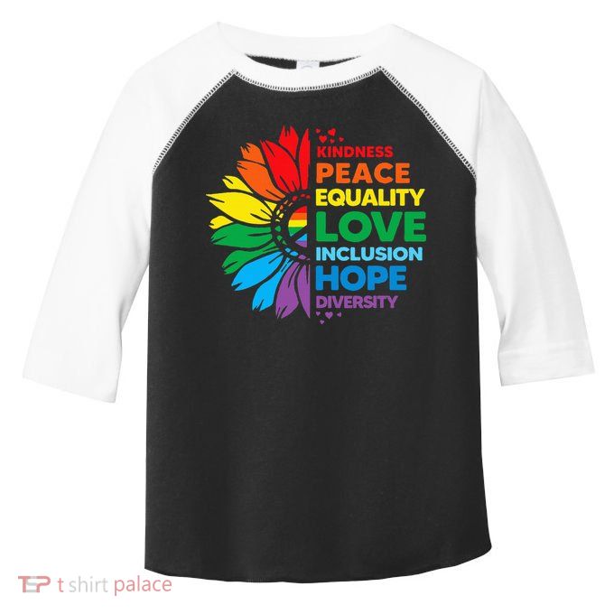 Kindness Peace Equality Love Inclusion Hope Diversity Flower Toddler Fine Jersey T-Shirt