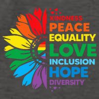 Kindness Peace Equality Love Inclusion Hope Diversity Flower Vector Backpack